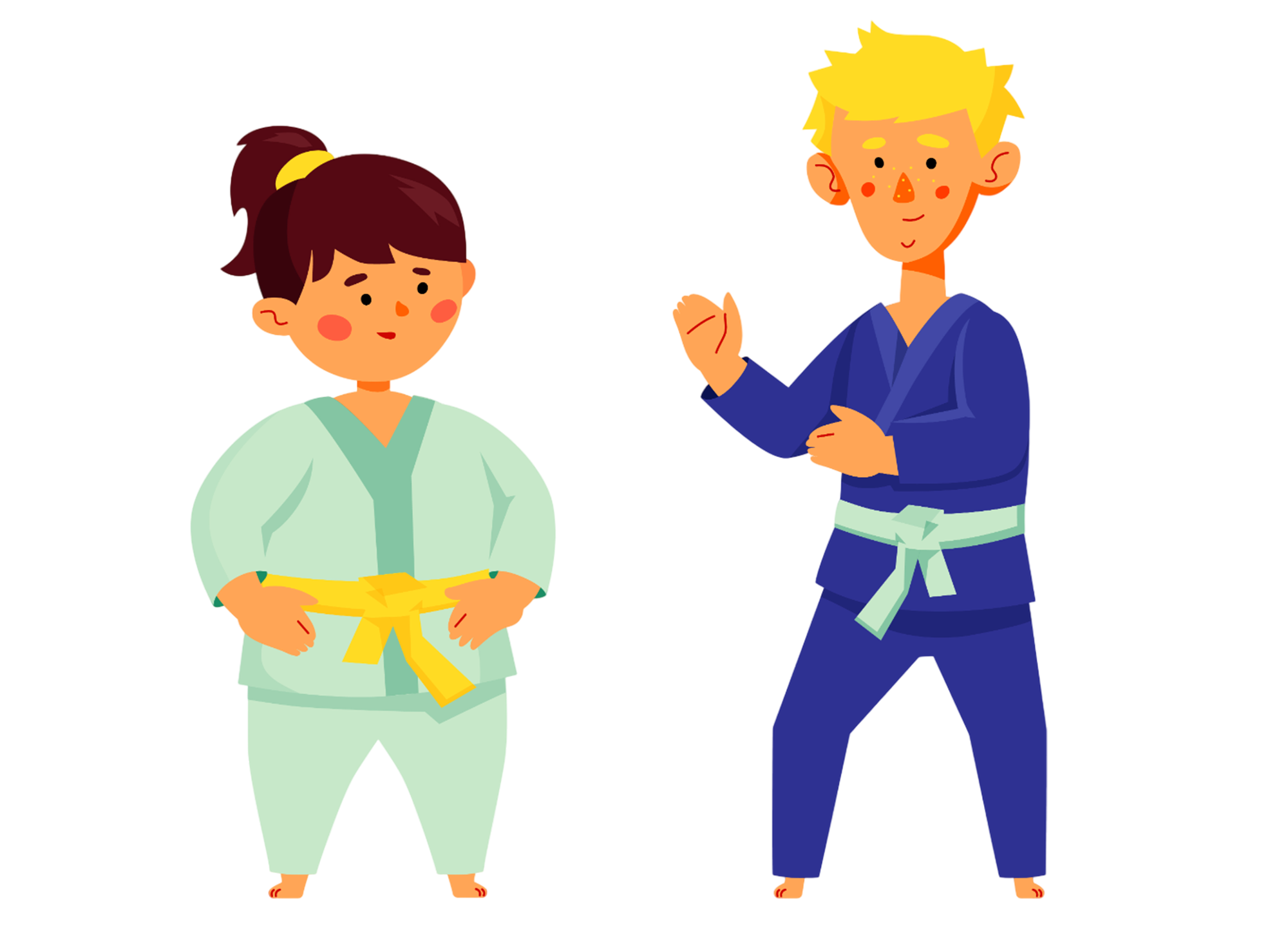 Two characters sparing.